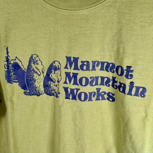 3/$20 Marmot Mountain Works Men's Adult Medium Green S/S Graphic T-Shirt Beavers - Picture 6 of 9